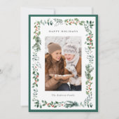 Winter Garland Frame Photo Holiday Card シーズンカード (正面)