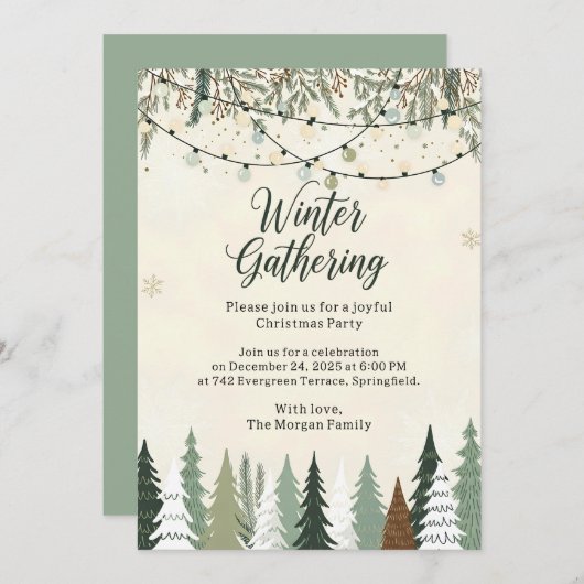 Winter Gathering Christmas 招待状 (正面/裏面)