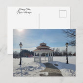 Winter Gazebo Taylor Michigan Postcard シーズンポストカード (正面/裏面)