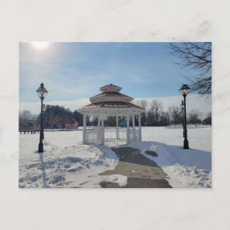 Winter Gazebo Taylor Michigan Postcard シーズンポストカード