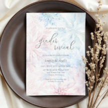 Winter Gender Reveal Party Pink Blue Snowflake