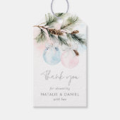 Winter Gender Reveal Thank youラベル ギフトタグ (正面)
