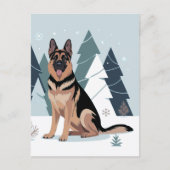 Winter German Shepherd  ポストカード (正面)