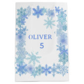 Winter Gift Bag, Minimalist Snowflake Present Bag  ミディアムペーパーバッグ (裏面)