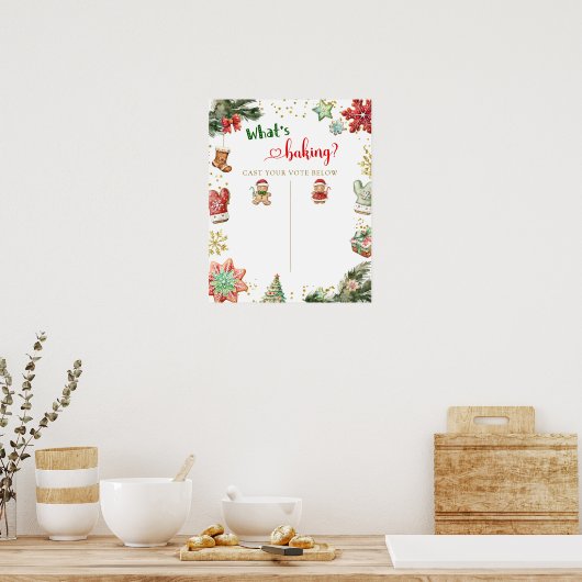 Winter Gingerbread Genderが投票ボードの看板を明らかにする ポスター (キッチン)