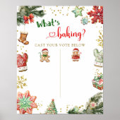 Winter Gingerbread Genderが投票ボードの看板を明らかにする ポスター (正面)