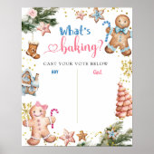 Winter Gingerbread Genderが投票ボードの看板を明らかにする ポスター (正面)