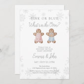 Winter Gingerbread Gender Reveal Invitation 招待状 (正面/裏面)