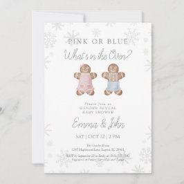 Winter Gingerbread Gender Reveal Invitation 招待状