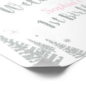 Winter Girl 1st Birthdayパーティーウェルカムサインポスター ポスター (角)