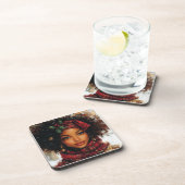 Winter Glow Afrocentric Queen – Holiday Art コースター (右側)