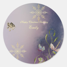 Winter Glow Birthday Round stickers  ラウンドシール