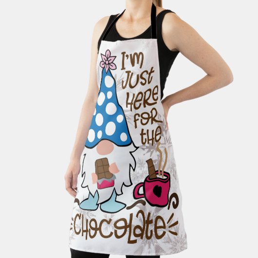 Winter Gnome I'm Just Here For The Chocolate エプロン (インサイチュ)