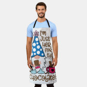 Winter Gnome I'm Just Here For The Chocolate エプロン (着用した状態)