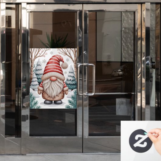 Winter Gnome Window Cling ウィンドウサイン (オフィスドア)