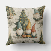 Winter Gnomes With Lit Christmas Tree クッション (裏面)