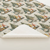 Winter Gnomes With Lit Christmas Tree シェルパブランケット (3/4)