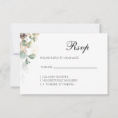 Winter Gold Floral RSVP card (正面)