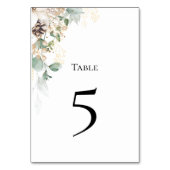 Winter gold floral Table Number Card テーブルナンバー (裏面)