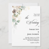 Winter Gold Floral Wedding Invitation 招待状 (正面)