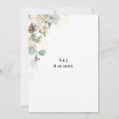 Winter Gold Floral Wedding Invitation 招待状 (裏面)