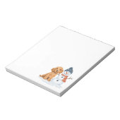 Winter Goldendoodle Dog Cute Snowman ノートパッド (回転)