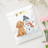 Winter Goldendoodle Dog Cute Snowman フェイバーバッグ (封をした状態)