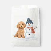 Winter Goldendoodle Dog Cute Snowman フェイバーバッグ (正面)