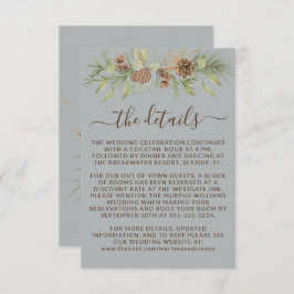 Winter Gray詳細RSVP Website 結婚's エンクロージャーカード