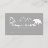 Winter Gray Hand-Drawn Baby Diaper Raffle Ticket エンクロージャーカード (正面)
