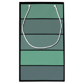 Winter Green And Gray Stripes On Watercolor Paper  スモールペーパーバッグ (裏面)