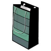 Winter Green And Gray Stripes On Watercolor Paper  スモールペーパーバッグ (裏面アングル)