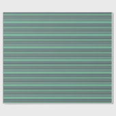 Winter Green And Gray Stripes On Watercolor Paper  ラッピングペーパー (フラット)