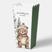 Winter Green Bear Birthday Party Woodland フェイバーボックス (正面)