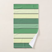 Winter Green Yellow Stripes On Watercolor Paper  バスタオルセット (ハンドタオル)