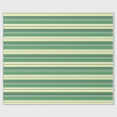 Winter Green Yellow Stripes On Watercolor Paper  ラッピングペーパー (フラット)