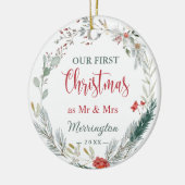 Winter Greenery 1st Christmas Together写真 セラミックオーナメント (左)
