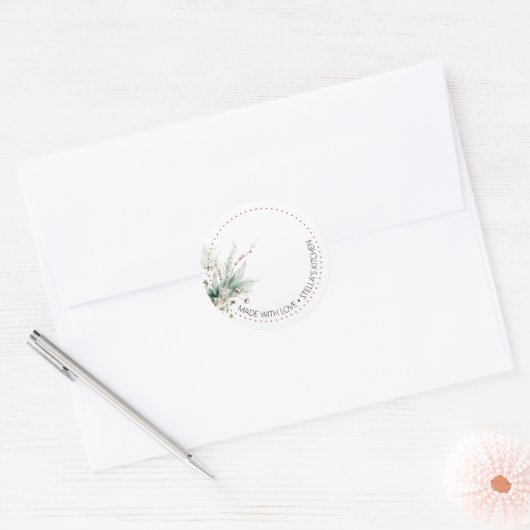 Winter Greenery Blank Homemade Jar Canning ラウンドシール (封筒)