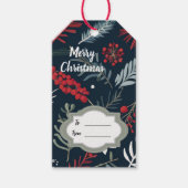 Winter greenery botanical Merry Christmas  ギフトタグ (正面)