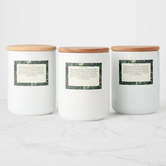 Winter Greenery Christmas Hot Chocolate Mix フードラベル (ボトル)