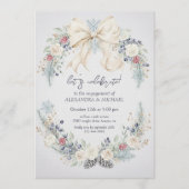 Winter Greenery Elegant Engagement Invitation 招待状 (正面)