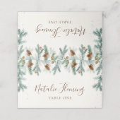 Winter Greenery Pine Branches Cones Wedding  プレイスカード (外部開封)