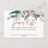 Winter Greenery Santa Baby Diaper Raffle Card エンクロージャーカード (正面)