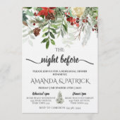 Winter Greenery The Night Before Rehearsal Dinner 招待状 (正面)