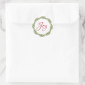 Winter Greenery Wreath Christmas Joy  ラウンドシール (バッグ)