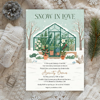 Winter Greenhouse Bridal Shower Invitation 招待状