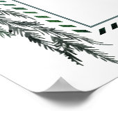 Winter Greens Garland Wedding Welcome Green & Gold ポスター (角)