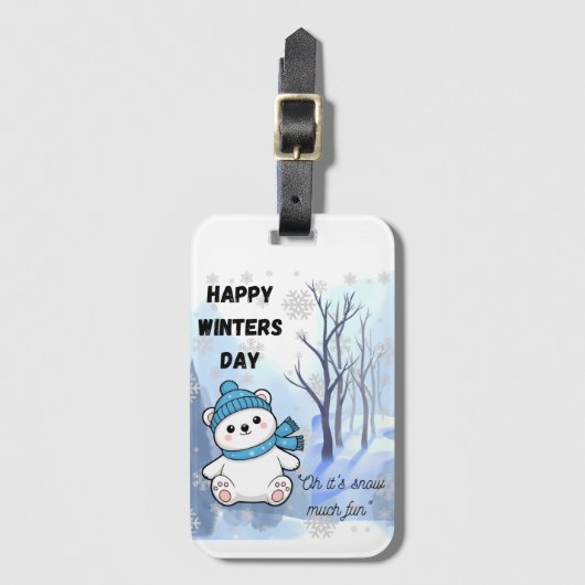 Winter Greeting Card ラゲッジタグ (正面縦)