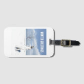 Winter Greetings. Female elf walking in the snow  ラゲッジタグ (正面横)