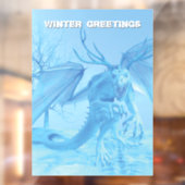 Winter Greetings. Ice dragon with antlers ウィンドウサイン (シート2)
